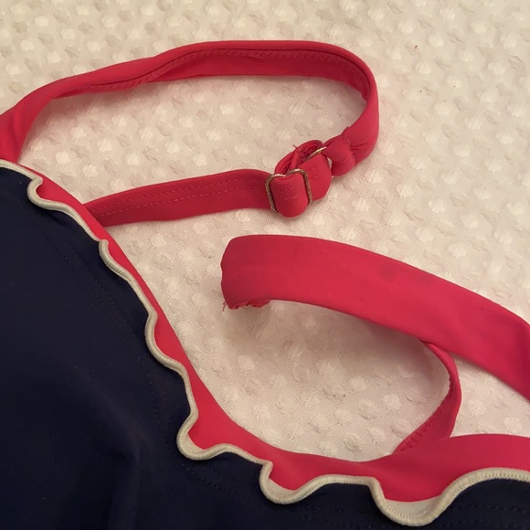 NEW! PROFILE GOTTEX Navy Pink Ruffle Tankini Top - Picture 16 of 17